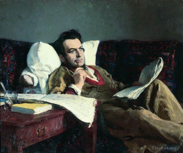 Ilya Repin Peinture à l'huile - Portrait du compositeur Mikhaïl Glinka 1887