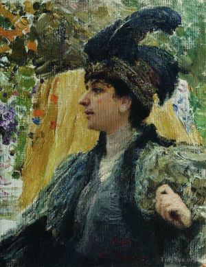 Ilya Repin œuvres - Portrait de VV Verevkina 1916