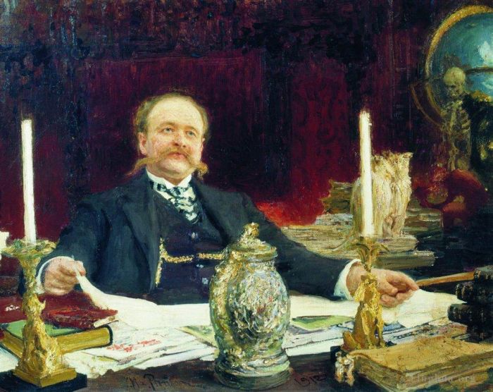 Ilya Repin Peinture à l'huile - Portrait de Wilhelm von Bitner 1912