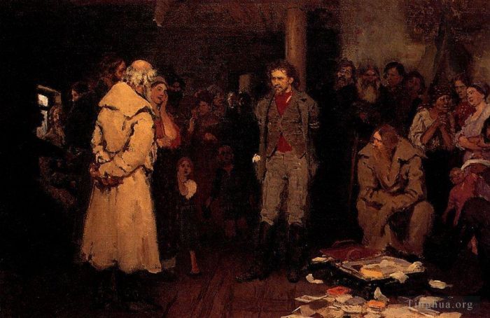 Ilya Repin Peinture à l'huile - Mettre un propagandiste en état d'arrestation 1878