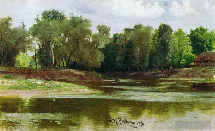Ilya Repin Peinture à l'huile - Bord de rivière 1876
