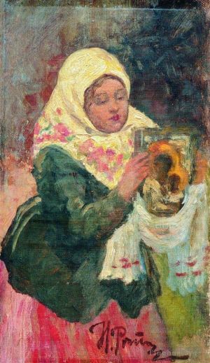 Ilya Repin œuvres - Esquisse pour la peinture procession de krestny khod dans la province de Koursk