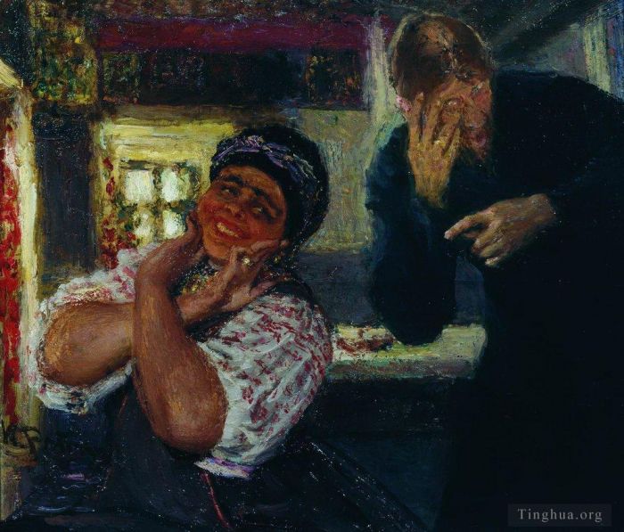 Ilya Repin Peinture à l'huile - Solokha et diacre 1926