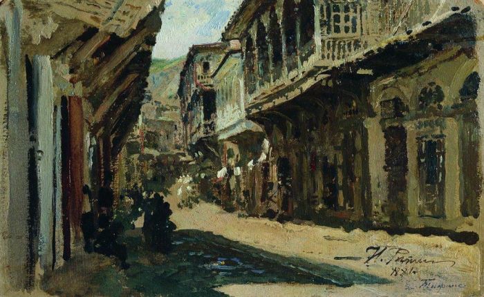 Ilya Repin Peinture à l'huile - Rue à Tiflis 1881