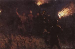 Ilya Repin œuvres - Mettre le Christ en garde à vue 1886