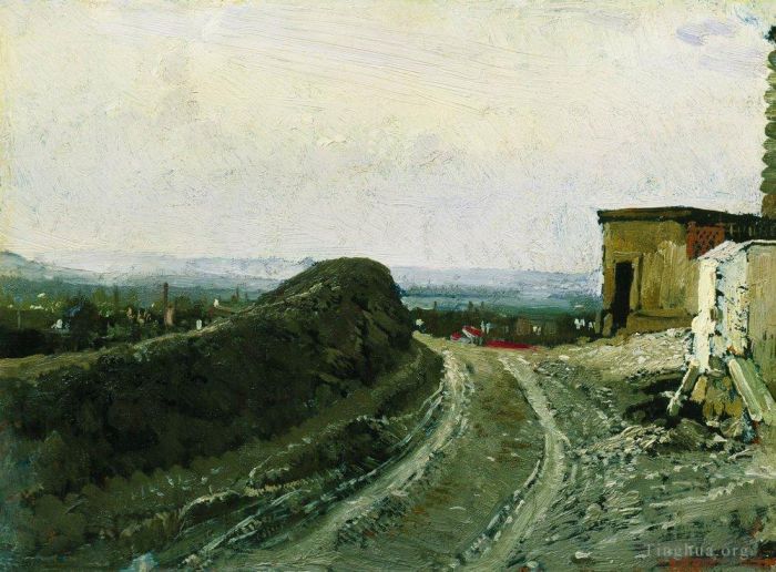 Ilya Repin Peinture à l'huile - La route de Montmartre à Paris 1876