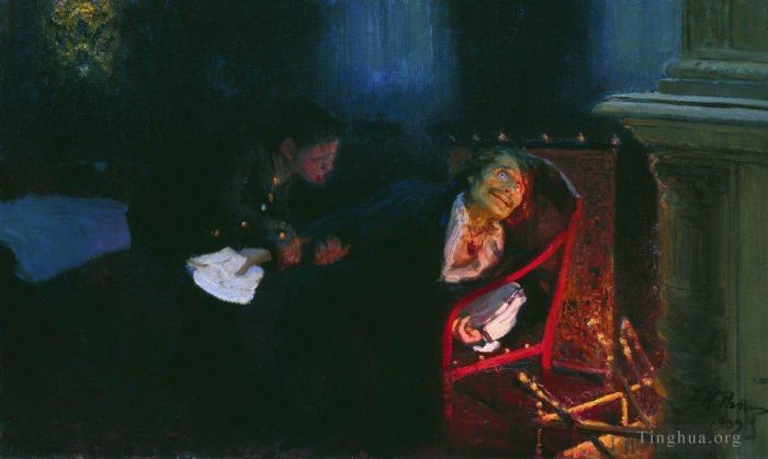 Ilya Repin Peinture à l'huile - L'auto-immolation de Gogol 1909