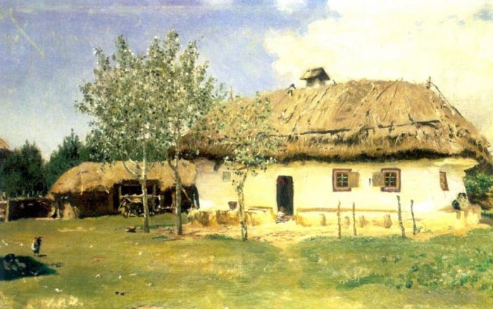 Ilya Repin Peinture à l'huile - Maison paysanne ukrainienne 1880