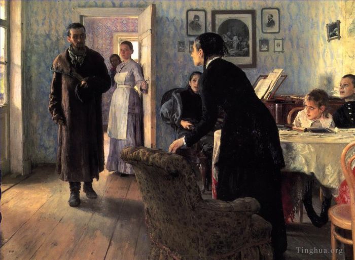 Ilya Repin Peinture à l'huile - Visiteurs inattendus 1888