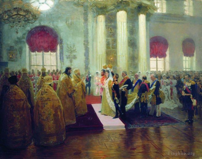 Ilya Repin Peinture à l'huile - Mariage de Nicolas II et de la grande-princesse Alexandra Fiodorovna 1894
