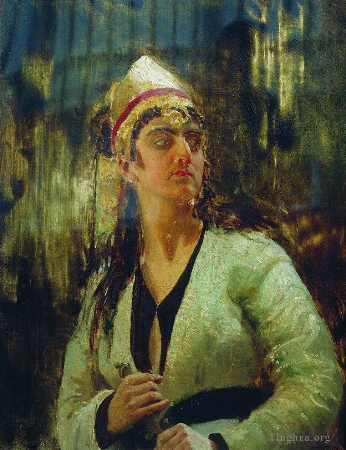 Ilya Repin Peinture à l'huile - Femme avec poignard