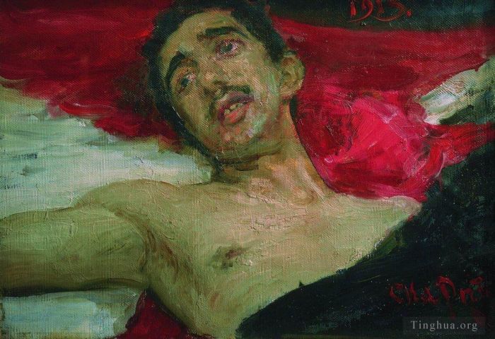 Ilya Repin Peinture à l'huile - Homme blessé 1913