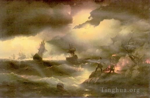 Ivan Konstantinovich Aivazovsky Peinture à l'huile - Peter 1846IBI paysage marin