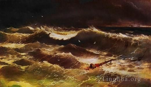 Ivan Konstantinovich Aivazovsky Peinture à l'huile - Tempête 1886IBI paysage marin