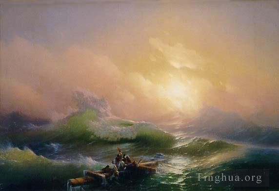 Ivan Konstantinovich Aivazovsky Peinture à l'huile - Le paysage marin IBI de la 9ème vague