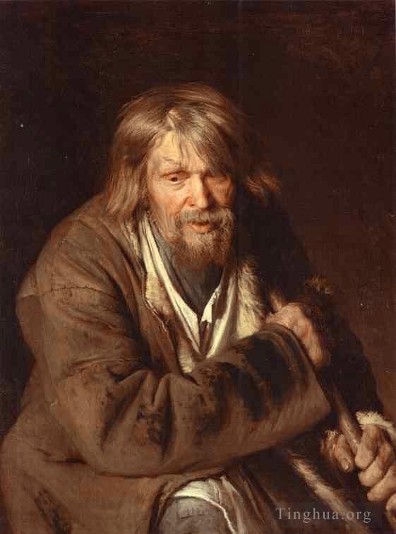 Ivan Kramskoi Peinture à l'huile - Portrait d'un vieux paysan