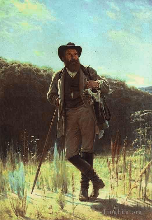 Ivan Kramskoi Peinture à l'huile - Portrait de l'artiste Ivan Chichkine