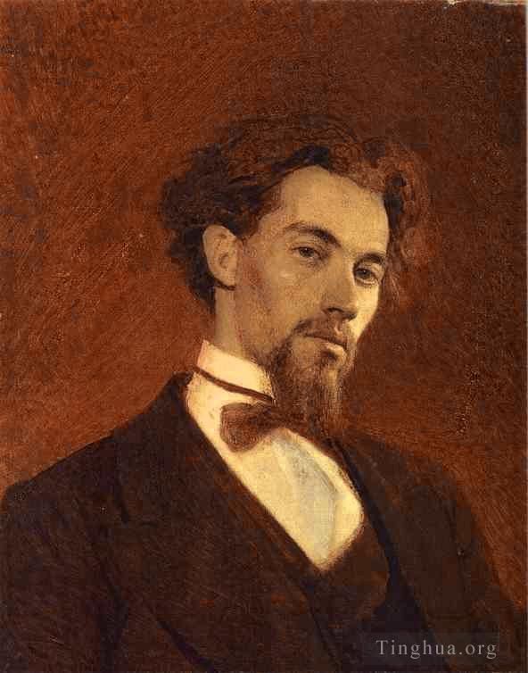 Ivan Kramskoi Peinture à l'huile - Portrait de l'artiste Konstantin Savitsky
