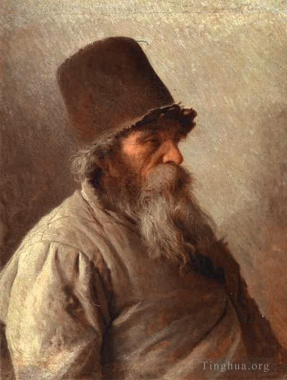 Ivan Kramskoi Peinture à l'huile - Ancien du village