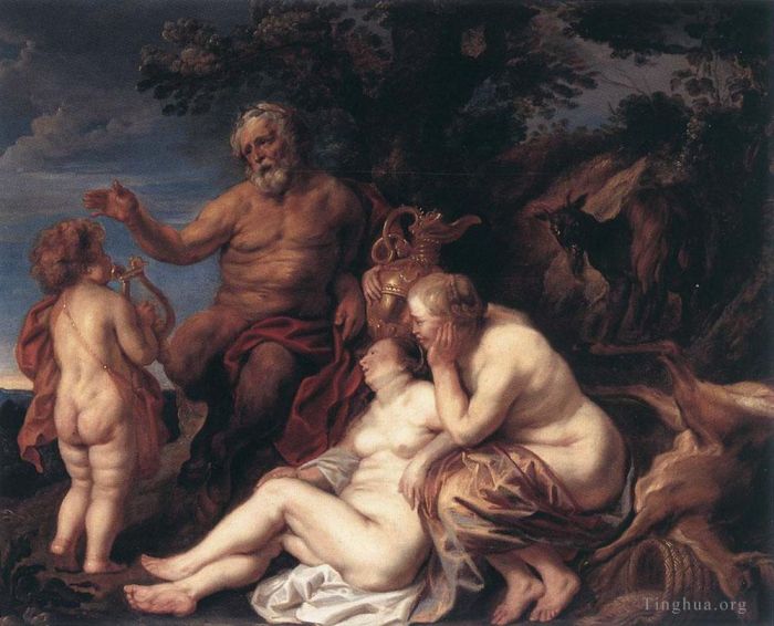 Jacob Jordaens Peinture à l'huile - Éducation de Jupiter