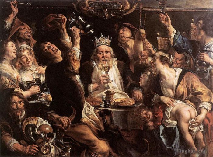 Jacob Jordaens Peinture à l'huile - Le roi boit
