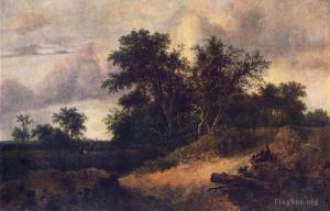 Jacob van Ruisdael œuvres - Paysage avec une maison dans le bosquet