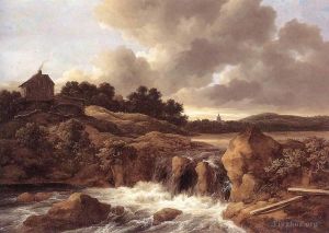 Jacob van Ruisdael œuvres - Paysage avec cascade