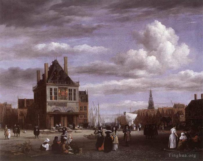 Jacob van Ruisdael Peinture à l'huile - La place du Dam à Amsterdam