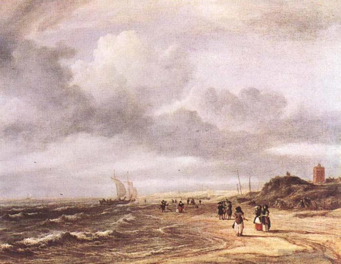 Jacob van Ruisdael Peinture à l'huile - Le rivage à Egmond an Zee
