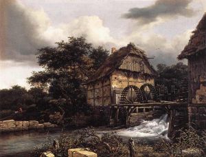Jacob van Ruisdael œuvres - Deux moulins à eau et écluse ouverte