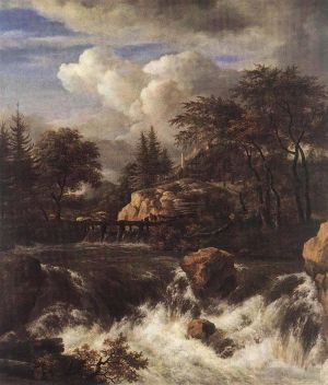 Jacob van Ruisdael œuvres - Cascade DANS UN Paysage Rocheux