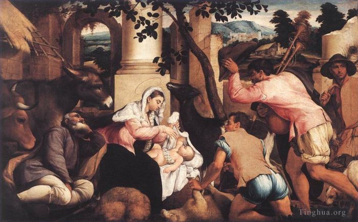 Jacopo dal Ponte Peinture à l'huile - Adoration des bergers