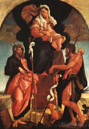 Jacopo dal Ponte œuvres - Vierge à l'Enfant avec les saints