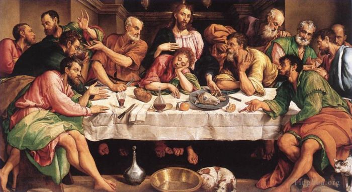 Jacopo dal Ponte Peinture à l'huile - Le dernier souper