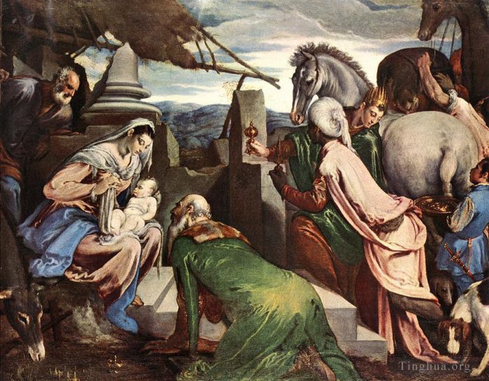 Jacopo dal Ponte Peinture à l'huile - Les trois mages