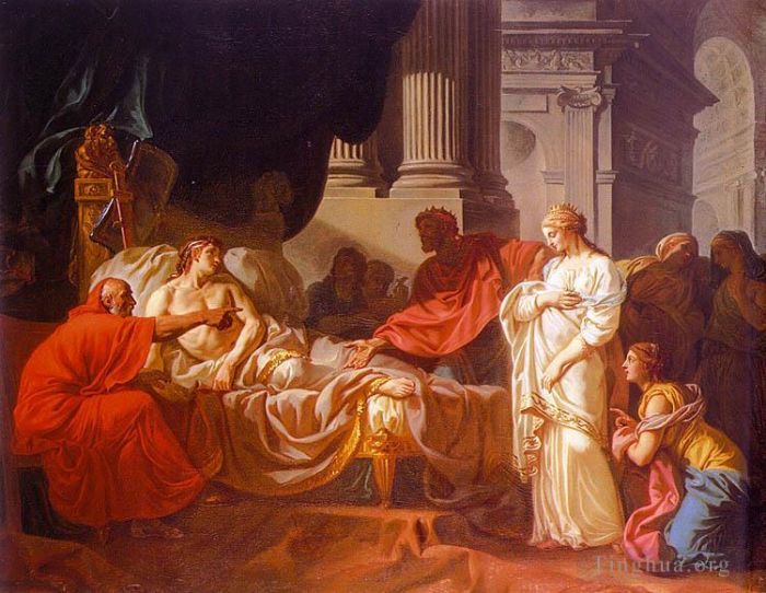 Jacques-Louis David Peinture à l'huile - Antiochus et Stratonice