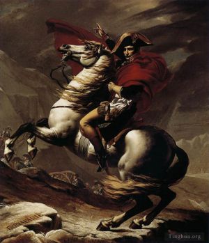 Jacques-Louis David œuvres - Bonaparte calme sur un coursier fougueux traversant les Alpes Napoléon
