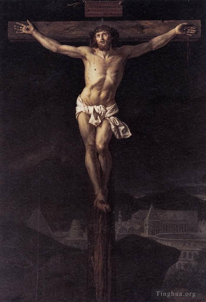 Jacques-Louis David Peinture à l'huile - Christ en croix