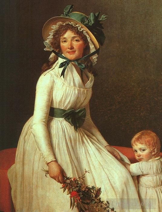 Jacques-Louis David Peinture à l'huile - Portrait de Madame Sériziat cgf