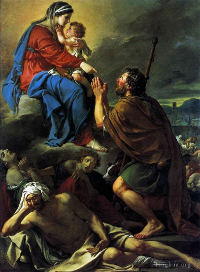 Jacques-Louis David Peinture à l'huile - Saint Roch demande à la Vierge Marie de guérir les victimes de la peste