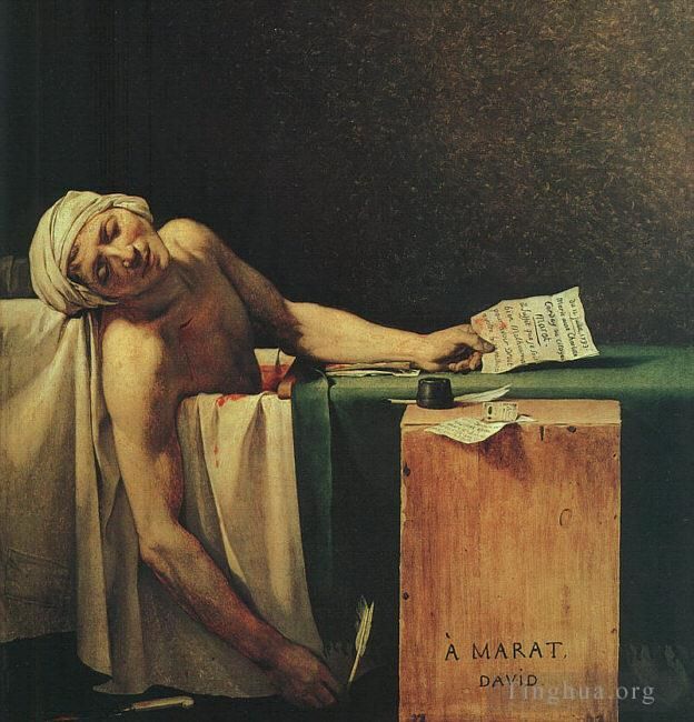 Jacques-Louis David Peinture à l'huile - La Mort de Marat cgf