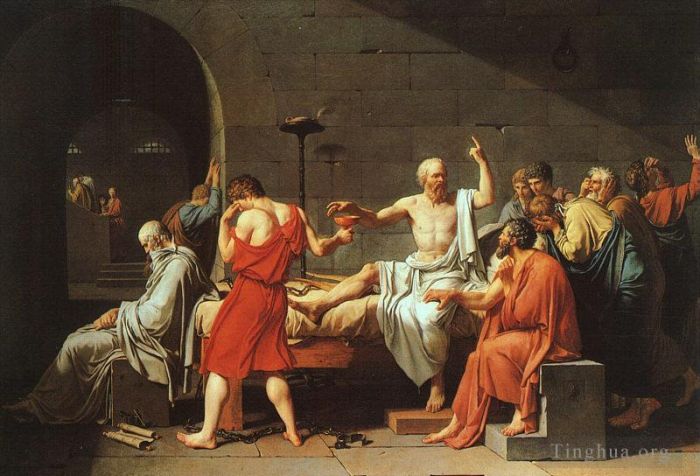 Jacques-Louis David Peinture à l'huile - La mort de Socrate cgf