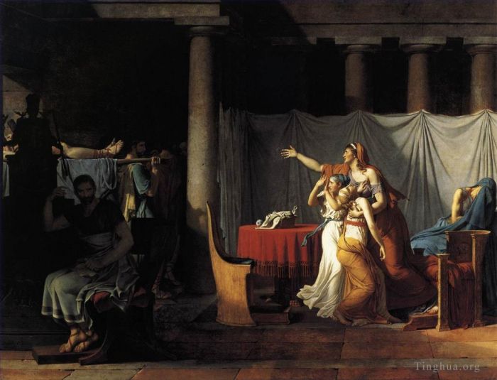 Jacques-Louis David Peinture à l'huile - Les licteurs rendant à Brutus les corps de ses fils