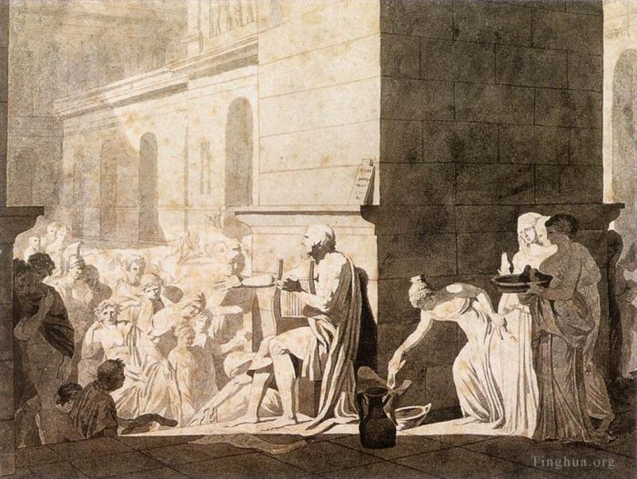 Jacques-Louis David Types de peintures - Homère récitant ses vers aux Grecs