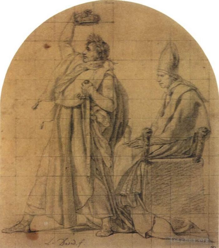Jacques-Louis David Types de peintures - Napoléon tenant la couronne de Joséphine