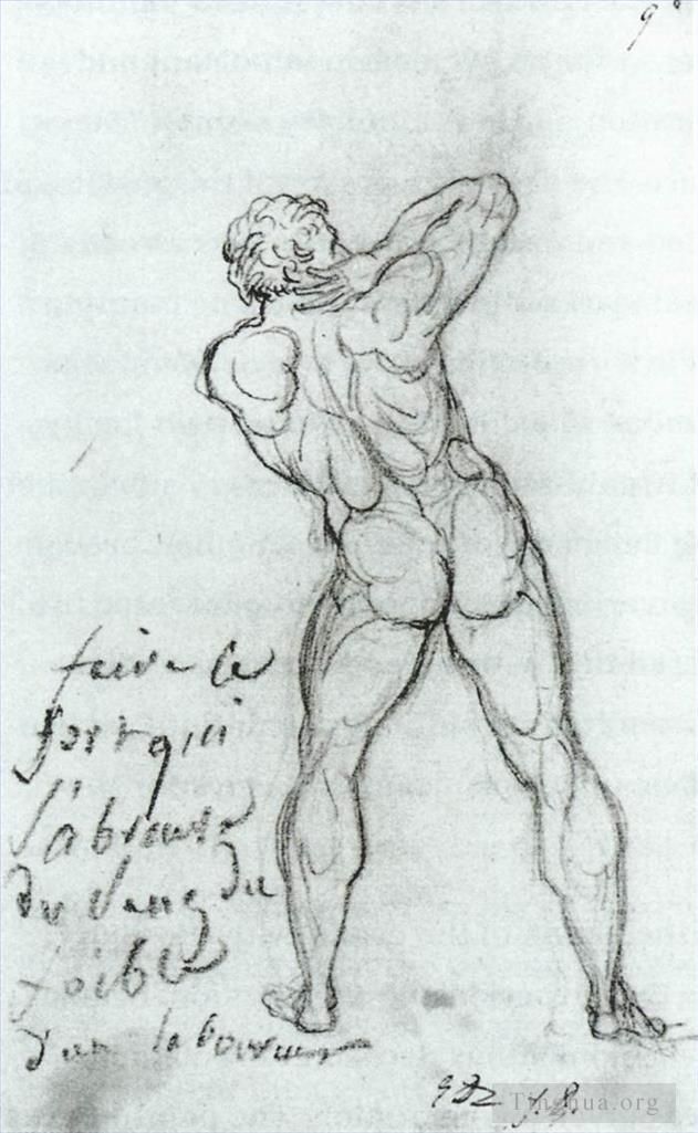 Jacques-Louis David Types de peintures - Etude d'après Michel-Ange