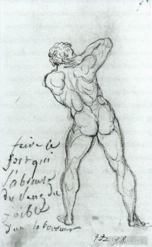 Jacques-Louis David œuvres - Etude d'après Michel-Ange