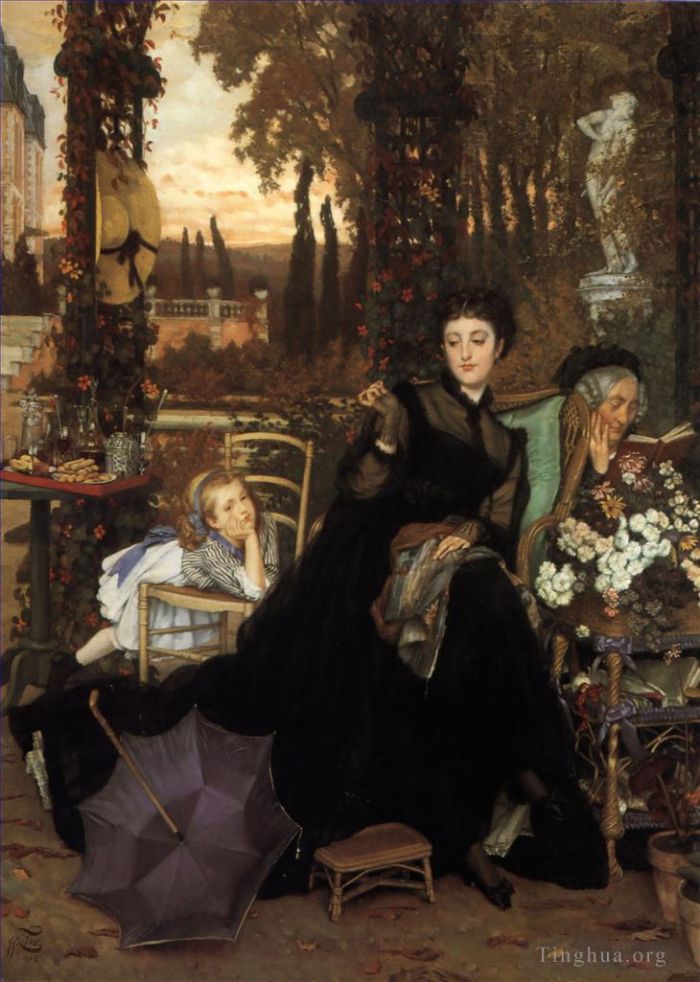 James Tissot Peinture à l'huile - Une veuve