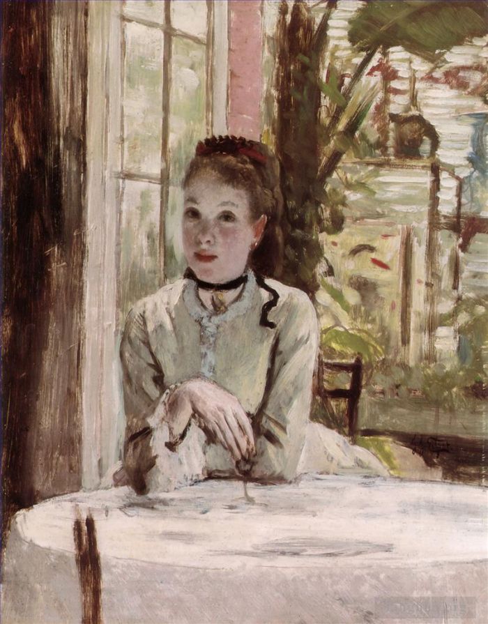 James Tissot Peinture à l'huile - Une femme dans un intérieur élégant