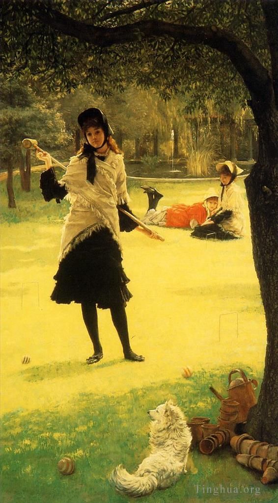 James Tissot Peinture à l'huile - Croquet